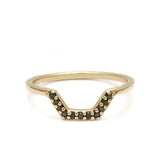 0.2ct Round Cut Black Diamond Wedding Band 14k Rose Gold Finish Curved Stackable