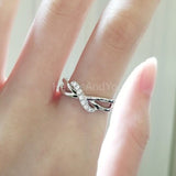0.2ct Round Cut Moissanite Split Shank Engagement Ring 14k White Gold Plated