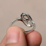 2ct Pear Cut Blue Aquamarine Swirl Unique Engagement Ring 14k White Gold Finish