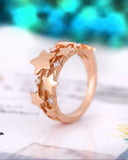 0.1ct Round Cut Moissanite Multi Star Women Wedding Band 14k Rose Gold Plated
