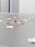 0.5ct Round Cut Moissanite Curved Women Wedding Band 14k Rose Gold Plated