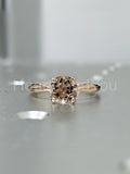 1ct Round Cut Simulated Peach Morganite Solitaire Ring 14k Yellow Gold Plated