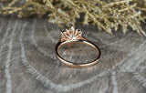 1ct Round Cut VVS1 Diamond Engagement Ring 14k Rose Gold Finish Floral Solitaire