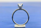 1.4ct Round Diamond Engagement Ring Solitaire 18k White Gold Finish with Accents