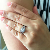 Halo Split Shank Engagement Ring 1.6ct Round Cut Diamond 14k White Gold Finish