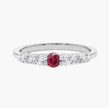 0.5ct Round Cut Simulated Ruby Minimalist Wedding Band 14k Yellow Gold Plated