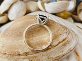 2ct Engagement Ring Cushion Cut London Blue Topaz Solitaire 14k White Gold Over