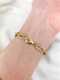 4ct Round Moissanite Pave Paperclip Link Chain Bracelet 14k Yellow Gold Plated