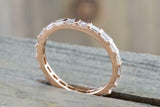 0.5ct Baguette Cut Diamond Wedding Band 14k Rose Gold Finish Channel Set Dainty