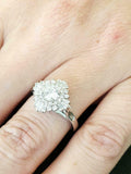 3.5ct Round Cut Diamond Engagement Ring Sunburst Ballerina 14k White Gold Finish