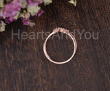 0.5ct Marquise Simulated Diamond Chevron Crown Wedding Band 14k Rose Gold Plated