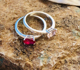 0.6ct Oval Cut Simulated Peach Morganite Solitaire Ring 14k White Gold Plated