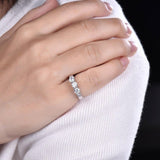 2.2ct Round Cut Moissanite Anniversary Women Wedding Band 14K White Gold Plated