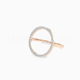 0.5ct Round Cut Moissanite Open Circle Women Engagement Ring 14k RoseGold Plated