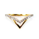 0.15ct Round Cut Moissanite Crown Curved Engagement Ring 14K Yellow Gold Plated