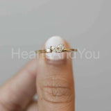 0.2ct Marquise Cut Simulated Diamond Minimalist Ring 14k Yellow Gold Plated