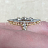 2.2ct Round Cut Moissanite Vintage-Inspired Cocktail Ring 14k Dual Gold Plated