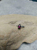 1.1ct Engagement Ring Pear Cut Pink Ruby Solitaire Women 14k White Gold Finish