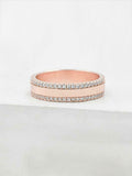 0.8ct Wedding Band Round Cut Diamond Dual Row Full Eternity 14k Rose Gold Finish