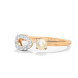 0.2ct Round Cut Moissanite Open Cuff Engagement Ring 14k Yellow Gold Plated