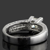 2.6ct Princess Diamond Engagement Ring Iced Cluster Accent 14k White Gold Finish