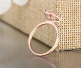 2.3ct Cushion Cut Peach Morganite Solitaire with Accent Ring 14k RoseGold Finish