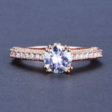 2.5ct Round Cut VVS1 Diamond Engagement Ring 14k Rose Gold Over Antique Milgrain