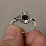 Infinity Wedding Engagement Ring 2.5ct Oval Cut Black Diamond 14k WhiteGold Over