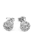 0.4ct Round Cut Moissanite Open Halo Stud Earrings Women 14k White Gold Plated