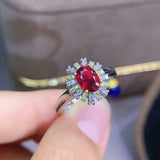 2.3ct Engagement Ring Oval Cut Pink Ruby Sunburst Ballerina 14k White Gold Over
