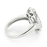 4Ct Round Cut Diamond Cluster Disc Women Engagement Ring 14K White Gold Finish