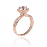 1.5ct Round Cut VVS1D Diamond Engagement Ring 14k Rose Gold Finish Flower Design