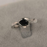 1ct Pear Black Diamond Engagement Ring Swirl Twist Solitaire 14k White Gold Over