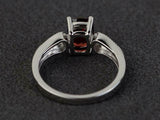 2.2ct Cushion Cut Red Garnet Diamond Accent Solitaire Ring 14k White Gold Finish
