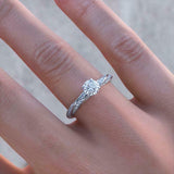 2ct Round Cut VVS1D Diamond Engagement Ring Twisted Shank 14k White Gold Finish