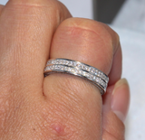 3ct Round Cut VVS1D Diamond Wedding Ring Band 14k White Gold Finish Anniversary