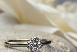 0.2ct Round Cut Moissanite Floral Women Engagement Ring 14k White Gold Plated