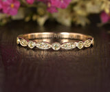 0.3ct Round Cut Simulated Peridot Minimalist Wedding Band 14k Yellow Gold Plated