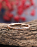 0.2ct Round Cut Moissanite Twisted Stackable Wedding Band 14k Rose Gold Plated