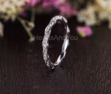 0.5ct Round Cut Moissanite Eternity Twisted Wedding Band 14k White Gold Plated