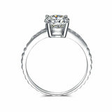 1.6ct Round Diamond Engagement Ring Solitaire with Accents 14k White Gold Finish