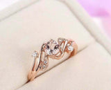 1.6ct Engagement Ring Round Cut Peach Morganite Swirl Twist 14k Rose Gold Finish