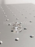 2.3ct Round Cut Moissanite Bezel Set Trilogy Women Ring 14k White Gold Plated