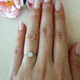 1ct Round Cut Diamond on Tension Solitaire Engagement Ring 14k White Gold Finish