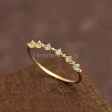 0.5ct Round Cut Moissanite Minimalist Women Wedding Band 14k Yellow Gold Plated