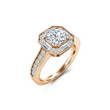 Antique Halo Art Deco Engagement Ring 2ct Round Cut Diamond 14k WhiteGold Finish