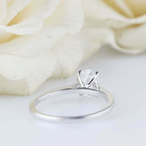 1.6ct Oval Cut Diamond 4 Prong Solitaire with Accents Ring 14k White Gold Finish