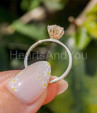 0.5ct Round Cut Moissanite Solitaire Women Engagement Ring 14k White Gold Plated