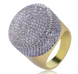 6ct Round Brilliant Cut Diamond Iced Gatsby Cocktail Ring 14k Yellow Gold Finish