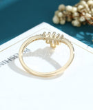 0.5ct Baguette Cut Simulated Diamond Curved Wedding Band 14k Yellow Gold Plated